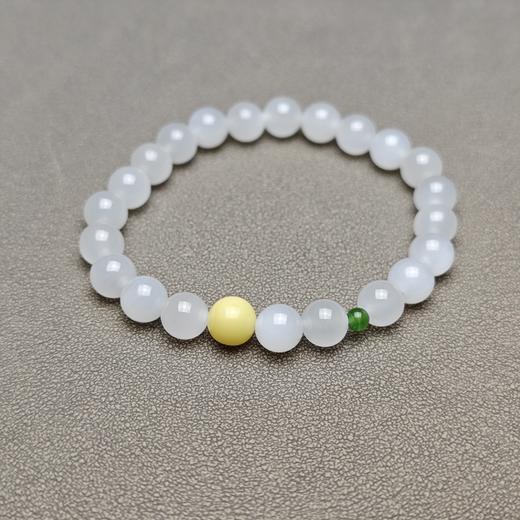 和田玉青海羊脂玉冰底小手串 126-16 商品图8