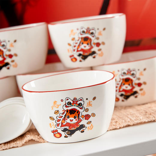 【彩绘国潮风❗️餐具礼盒套装】2026新年礼物马年礼品公司活动开业赠送伴手礼过年商务年会碗套装礼盒。jc 商品图2