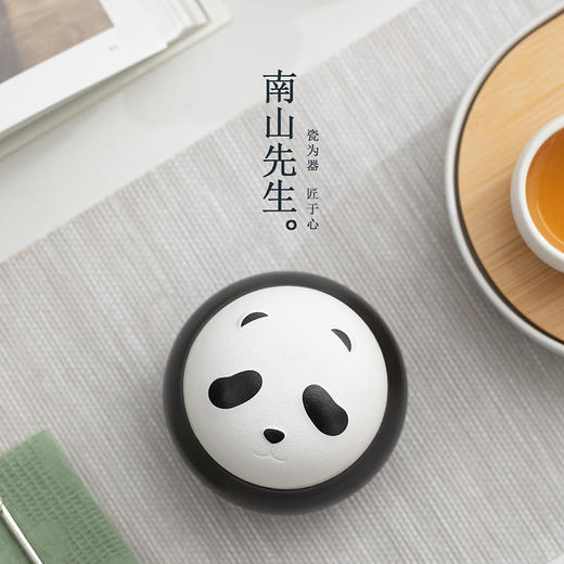 南山先生熊猫茶叶罐家用陶瓷防潮储茶罐小号创意中式茶仓密封小罐 商品图3