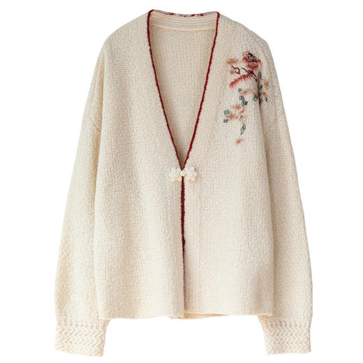 牧衣游原创 手工刺绣毛织短外套新款柔软轻盈宽松百搭开衫 星河落 商品图4