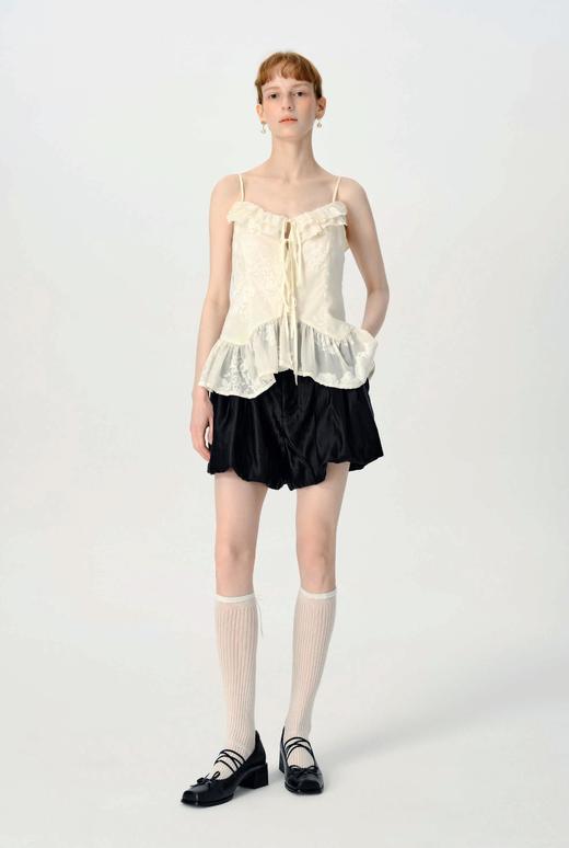 Renlisu 26SS 珍珠黑丝麻花苞短裤 商品图0