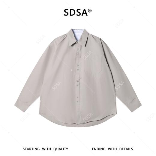 24171SDSA男士春夏新款痞帅男装韩版简约纯色设计感长袖衬衫百搭休闲 商品图1