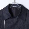 SDSA男士春夏新款痞帅男装时尚纯色褶皱斜拉链翻领夹克外套百搭 商品缩略图2