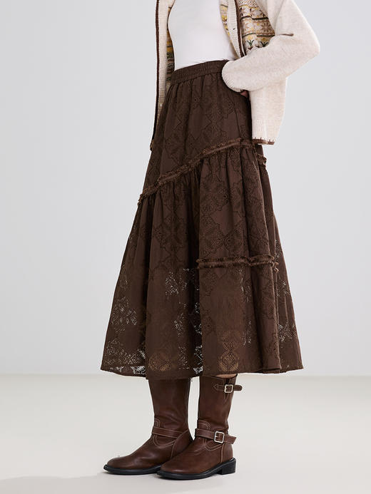 【百图lulu定制】【维多利亚半裙】法式复古蕾丝镂空半身裙 商品图5