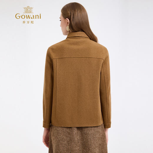 【100%绵羊毛】乔万尼干练气质单排扣拼接口袋毛呢大衣外套ED4B736 商品图4