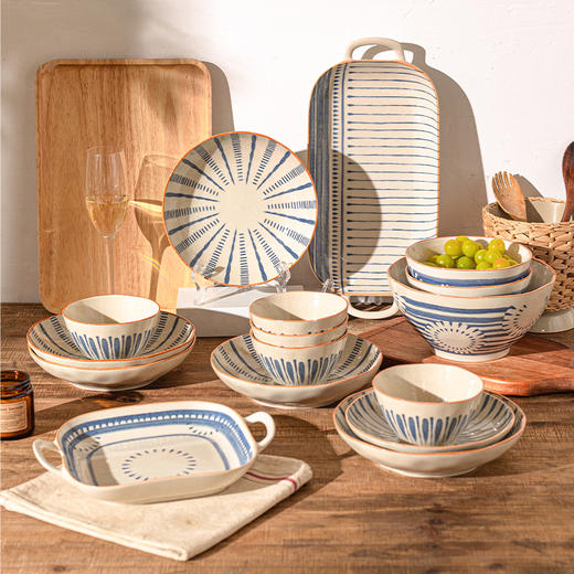 摩登主妇釉下彩饭碗家用盘子2026新款高颜值碗具日式餐具汤碗鱼盘 商品图4