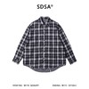 SDSA男士春夏新款痞帅男装潮牌韩版撞色格子拼接长袖衬衫百搭时尚 商品缩略图0
