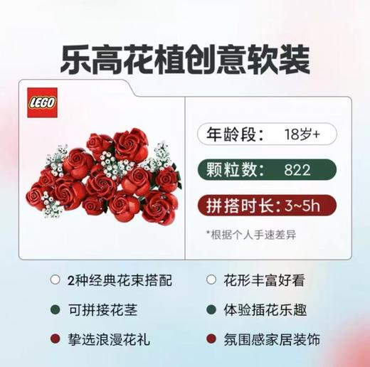 【春上新】8楼乐高 乐高10328 玫瑰花束 吊牌价 499元 商品图1