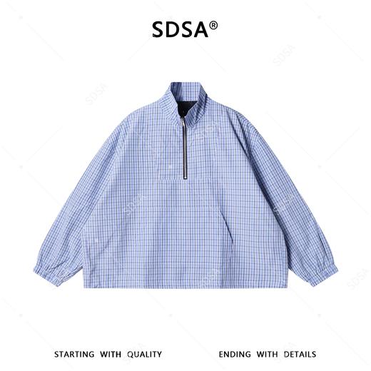J660SDSA男士春夏新款痞帅男装设计师百搭格子半拉链立领卫衣百搭宽松 商品图1