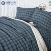 伽罗 JALO 14支复古黑蓝格纹色织亚麻系列床品 商品缩略图0