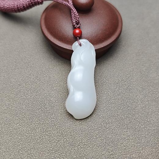 新疆和田玉且末料羊脂玉超白大气福豆 126-11 商品图0