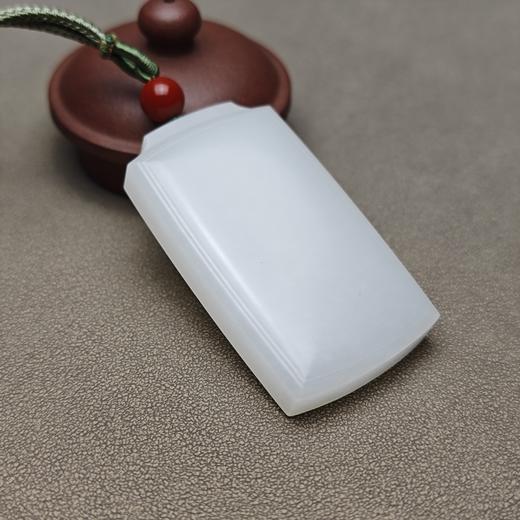 精品！新疆和田玉且末料羊脂玉大气平安牌 126-1 商品图2