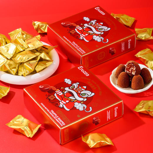 「送礼佳选！巧克力礼盒」伊诺滋松露巧克力盒装礼袋装 年货伴手礼精致礼袋黑巧克力过年送礼零食 商品图3