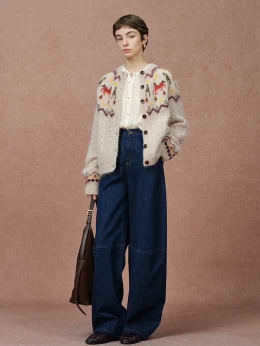 一店k （绝绝子！6种纱线混纺！）羊驼毛/绵羊毛/马海毛纱线交织混纺！马年穿小马！能穿三季的漂亮毛衣！杨丞琳同款！Fab新款费尔岛毛衣针织开衫 商品图4