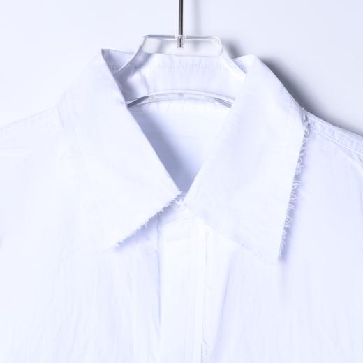 SDSA男士春夏新款痞帅男装时尚简约螺纹拼接毛边衬衫百搭宽松衬衣 商品图1