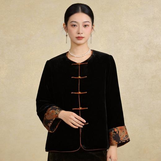 Famecoco范可儿秋冬款新中式短款上衣外套FAD6AB210 商品图2