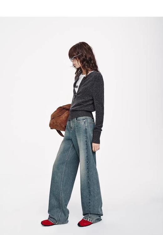 一店k （重工水洗！罕见竹节纹理纯棉牛仔！）这条弯刀裤的设计真的爱死了！好绝的版型！不愧是M0C0的年度神裤！腿型不满意的姐妹闭眼冲！焊在腿上的怀旧风弯刀牛仔裤 商品图6