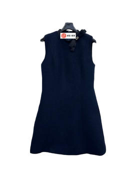 女款蝴蝶结领粗纺背心裙la010