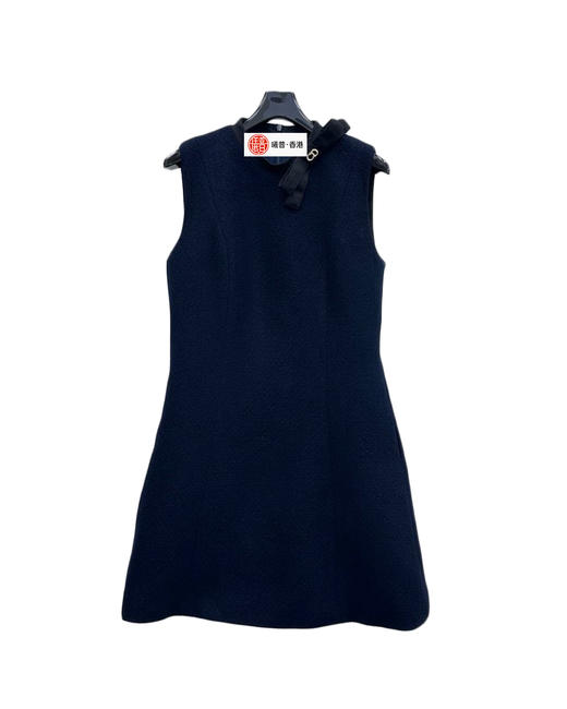 女款蝴蝶结领粗纺背心裙la010 商品图0