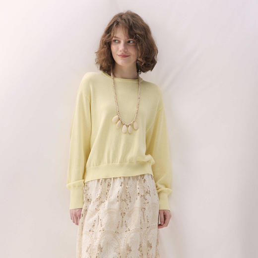 谜底套头针织衫长袖2026年春季新品原创图案艺术毛衣女261MZ0323 商品图0