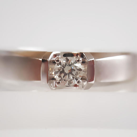 AU750白金经典简约四爪款0.163克拉钻石戒指21号（戒圈可改）170126TJ12 商品图7