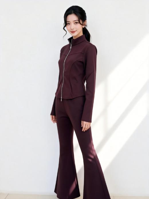 SC1AL02_绀蝶色_裤子_春秋_高腰前开叉微喇阔腿休闲_高级女装_BERNIEELEN 伯妮斯茵 商品图2