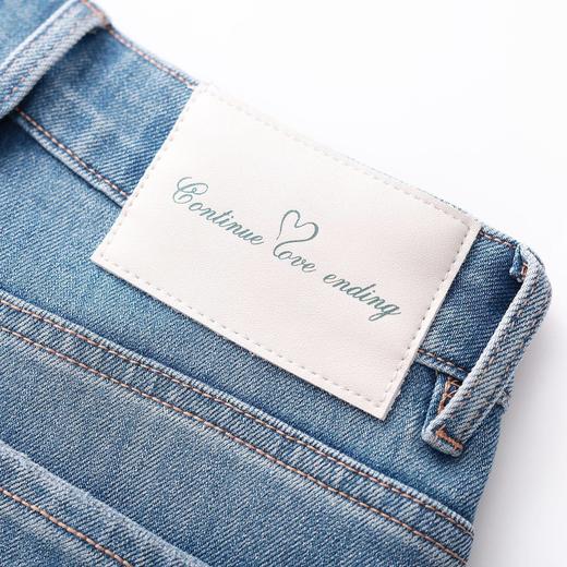 「高货wl」全新升级【铂金会员266/天猫359/差价93】(01002)洛诗琳2026春季新款高品质四面弹修身磨白天丝棉微喇牛仔裤 商品图3