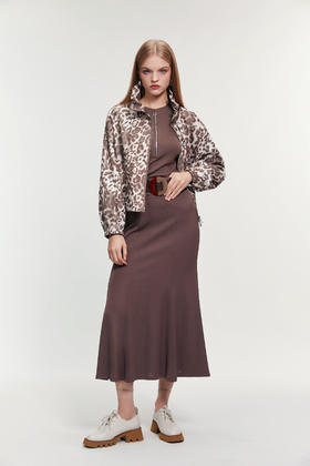 SAFICOO  摩登时尚 豹纹微宽松短款外套