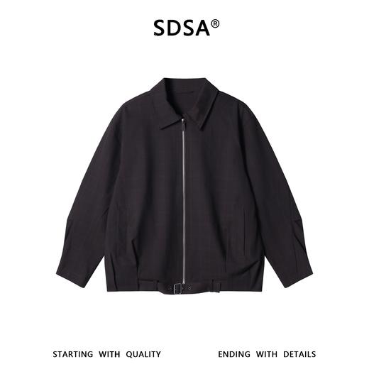 266068SDSA男士春夏新款痞帅男装复古老钱风格纹拉链翻领夹克外套百搭 商品图1