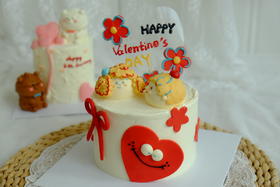 2026情人节卡通情侣立体手绘蛋糕