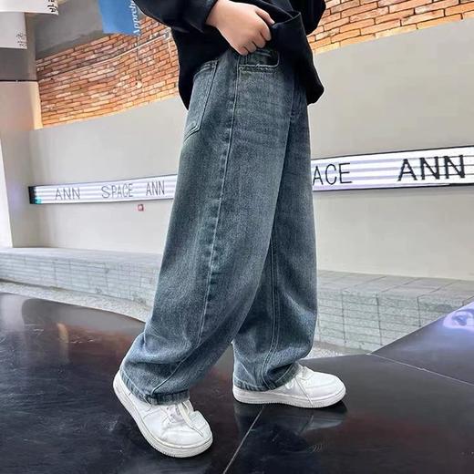 男童牛仔裤新款春秋阔腿儿童男孩童装加长裤帅气运动裤子120-170 商品图1