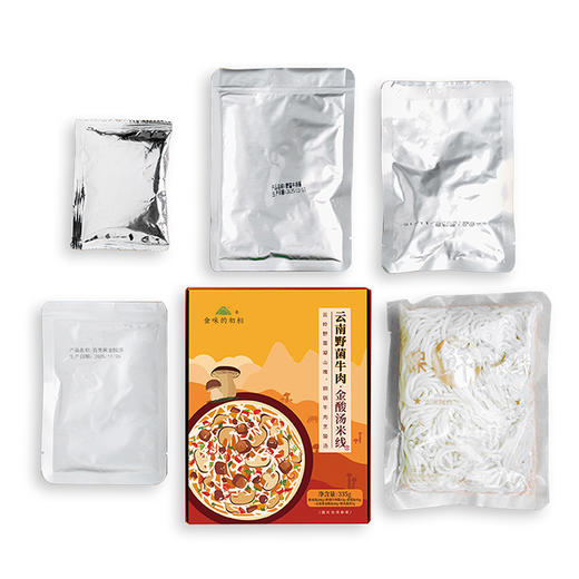 【地道风味丨食味的初相 云南野菌牛肉金酸汤米线*3盒/5盒】精选土黄牛牛腱子肉，肉质紧实，美味牛肝菌等低温熬制，百香果浓郁酸汤底，四种不同定制料包+米线，Q弹爽口，美味十足~ 商品图8