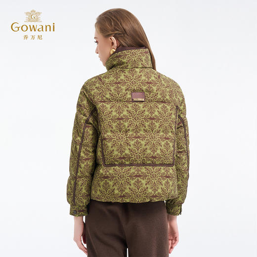 【两色可选】乔万尼新款保暖复古印花休闲感白鸭绒短款羽绒服EZ4T209 商品图4