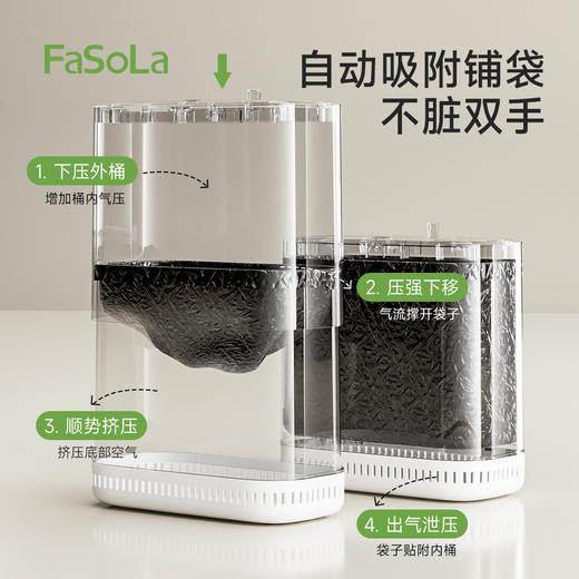 FaSoLa卫生间夹缝垃圾桶窄款家用翻盖桶厨房卧室带盖按压式卫生桶 商品图5