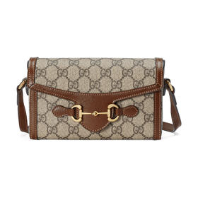 【二】GUCCI 古驰 中性 Horsebit 1955系列 GG Supreme帆布 迷你单肩包 混色 699296 92TCG 8563