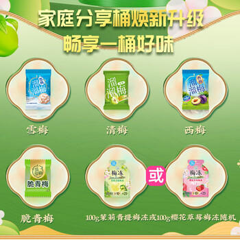 溜溜梅青梅分享桶460g西梅雪梅脆青梅果冻健康休闲零食团购礼包 商品图6