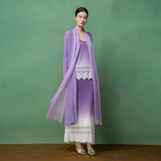 【林栖设计小店】轻逸自在|罗纹肌理拼桑蚕丝飞片2026春新款多色毛织外套1961212 商品图4