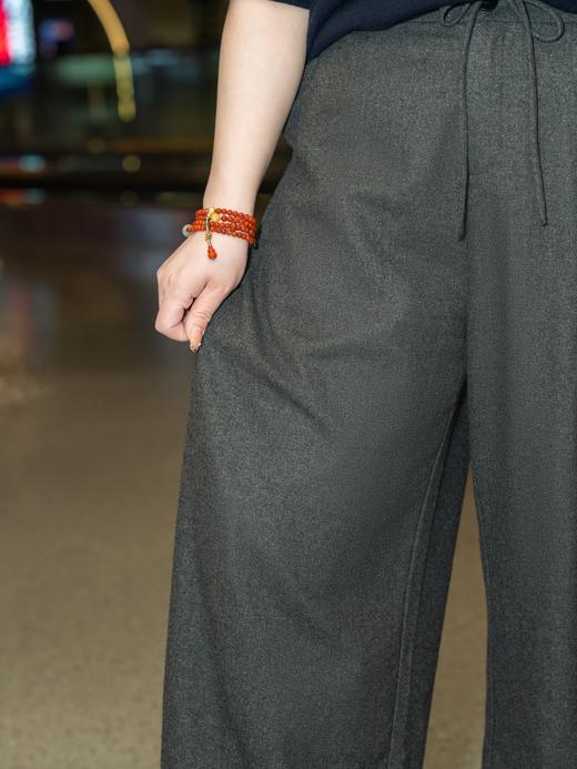 一周发货【垂顺感阔腿裤】【可备注裁剪】毛呢立体，垂顺度很好！深灰色&咖色，后腰松紧，材质40%绵羊毛，60%聚酯纤维，内层有内衬 商品图6