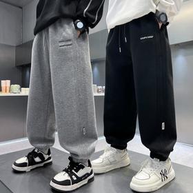 童装男童卫裤春秋潮牌高街儿童百搭休闲裤少年直筒运动阔腿裤120-170