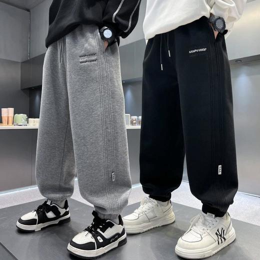 童装男童卫裤春秋潮牌高街儿童百搭休闲裤少年直筒运动阔腿裤120-170 商品图0