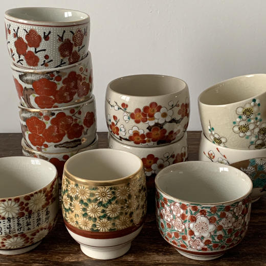 日本中古九谷烧茶杯 手绘X1495 商品图2