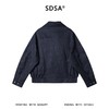 SDSA男士春夏新款痞帅男装时尚纯色褶皱斜拉链翻领夹克外套百搭 商品缩略图4