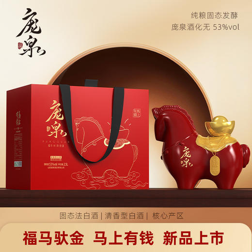 庞泉马上有钱53度清香型白酒2500ml新春礼盒装坛酒 商品图0