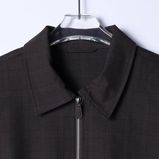 266068SDSA男士春夏新款痞帅男装复古老钱风格纹拉链翻领夹克外套百搭 商品图2