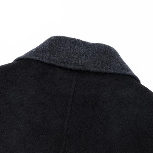 【含绵羊毛&鹅绒】圣得西26年春季男士羽绒大衣时尚翻领毛呢大衣 商品图12