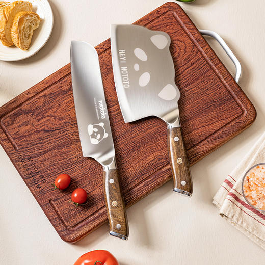 摩登主妇mototo熊猫菜刀具家用切菜刀切肉斩切刀三德刀辅食刀具套装 商品图0