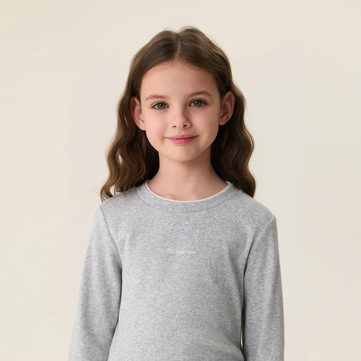 马克珍妮云朵软弹女童假两件抽褶T恤2026年春装新款560720 商品图3