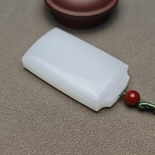 精品！新疆和田玉且末料羊脂玉大气平安牌 126-1 商品图3