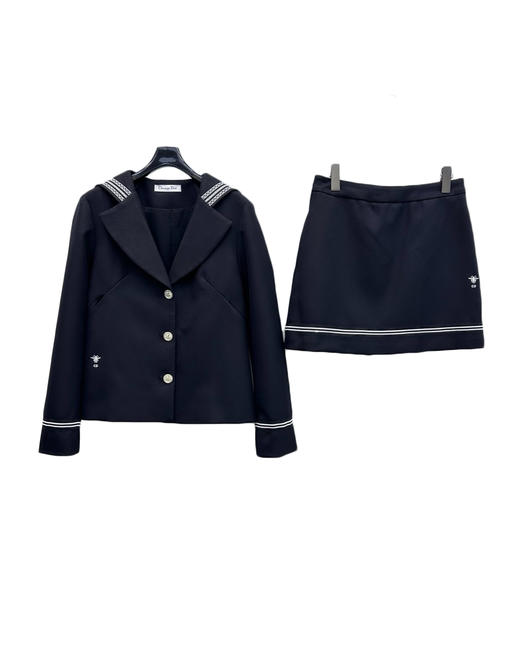 女款披肩领外套半裙套装he010 商品图0