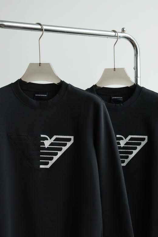 E.@ 春秋棉质混纺弹力刺绣圆领卫衣 WY018 商品图3